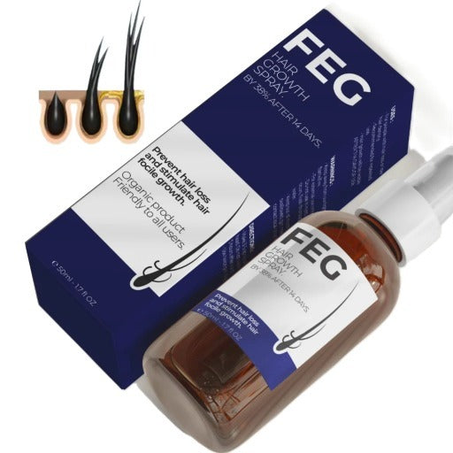 FEG PLUS Hair & Beard Regrowth Spray 50ml – Anti Hair Loss Formula with Minoxidil, Redensyl & Natural Extracts