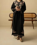 Batool 2-Piece Stitched Winter Suit – Black Cutwork Embroidered Cotton/Dhanak Set
