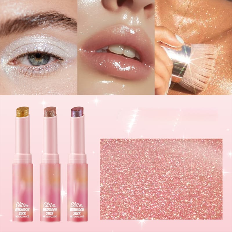 2 In 1 Jelly Shiny Shimmering Eyeshadow Stick | Long Lasting Glow Makeup Stick