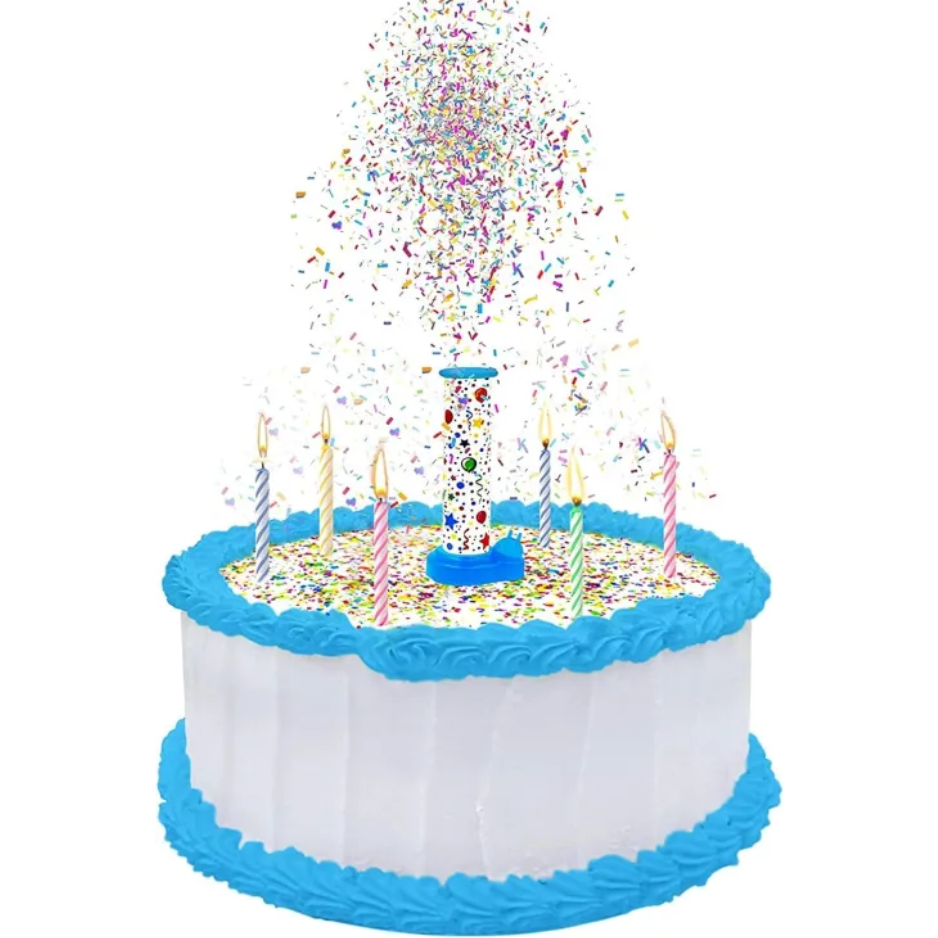 Musical Sprinkle Popper Cake Topper – Surprise Party Decoration