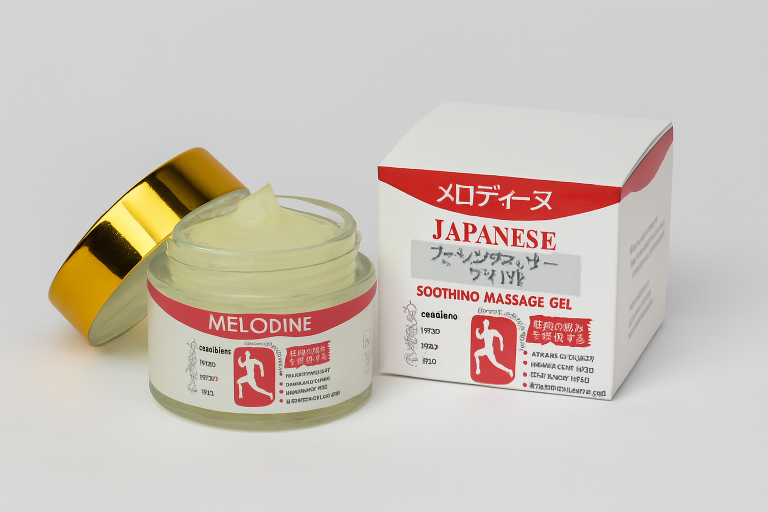 MELODINE Japanese Soothing Massage Gel – Muscle & Joint Pain Relief Cream For Shoulder, Neck, Back & Knee – Fast-Absorbing Herbal Formula 50 Grams