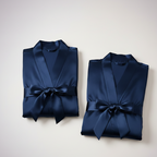 Elegant Silk Couple Gown / Robe Set – Wrap Style with Waist Belt (2 Pcs) |  DC-C008