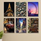 Set of 6 Premium Wall Art Photo Tiles – Modern Home Decor Sets 8x11
