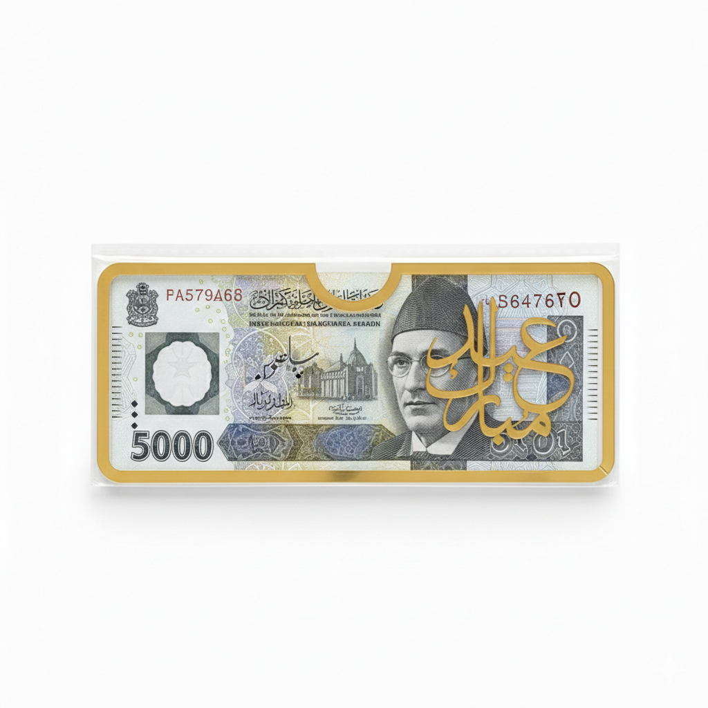 Acrylic Transparent EID Mubarak Eidi Envelope – Elegant Eid Money Holder & Festive Decoration