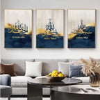 Decoration home decoration item 3 pcs iSLAMIC fRAME board wall decor photo on wall PHOTO TILE canvas art decor for home easy set up with both side tape