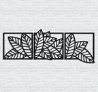3D wooden 3 Piece Long Leaf Panels | Wall Hanging wooden Art | Wall art I Wall art for room decoration