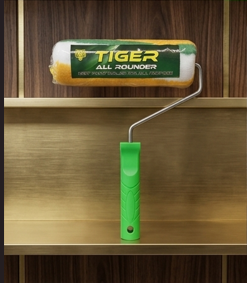 Tiger All-Rounder 9-Inch Professional Paint Roller – Multi-Purpose Wall Painting Tool with Ergonomic Green Handle – High-Absorbency 9" Roller for Smooth & Textured Walls