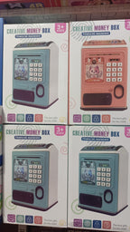 Creative Money Box ATM Machine | Password & Fingerprint Protection | Kids Savings Bank | Music & Auto Roll ( Random Colour And Design)