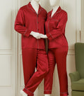 Classic Couple Night Suit Silk Satin Pajama Set – Long Sleeve Top & Full-Length Pants (4 Pcs) | DC-C007
