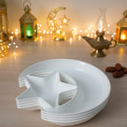 1 PCs Moon Star Serving Plate – Decorative Dessert & Snack Plate, Stylish Star & Moon Design Dish (Plastic)