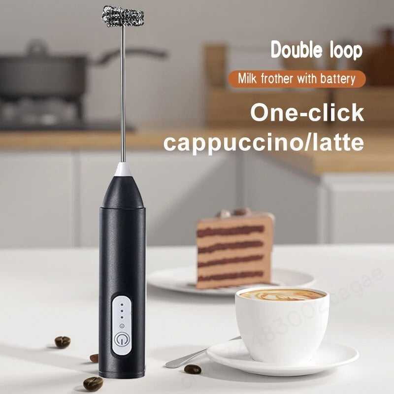 Wireless Milk Frother Electric Type C Handheld Blender Stainless Steel Mini Coffee Maker Whisk Mixer For Daily Kitchen Needs