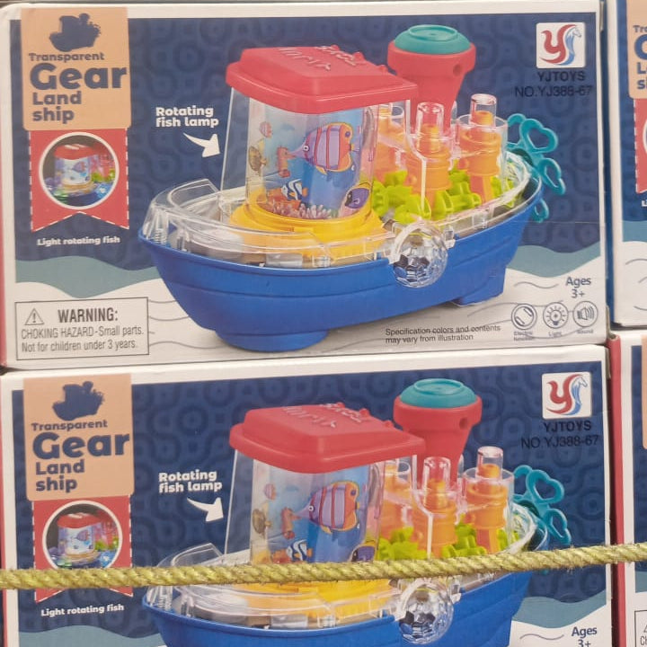 Gear Ship Bump and Go Toy for Kids with 3D Lights, Music & Automatic Action Play