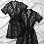 Couple Matching Romantic Robe / Gown Set – Sensual Net Nightwear for Men & Women (Pack of 2) | SKU: DC-C004