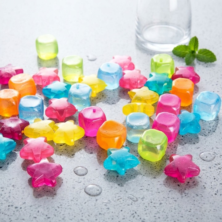 10PCS Reusable Ice Cubes – Random Shapes Multi-Color Collection