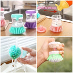 Mini Kitchen Liquid Dish Cleaning Brush | Scrubber Tool, Oil-Resistant, Scrubbing Sponge Remove Stains (Random color)