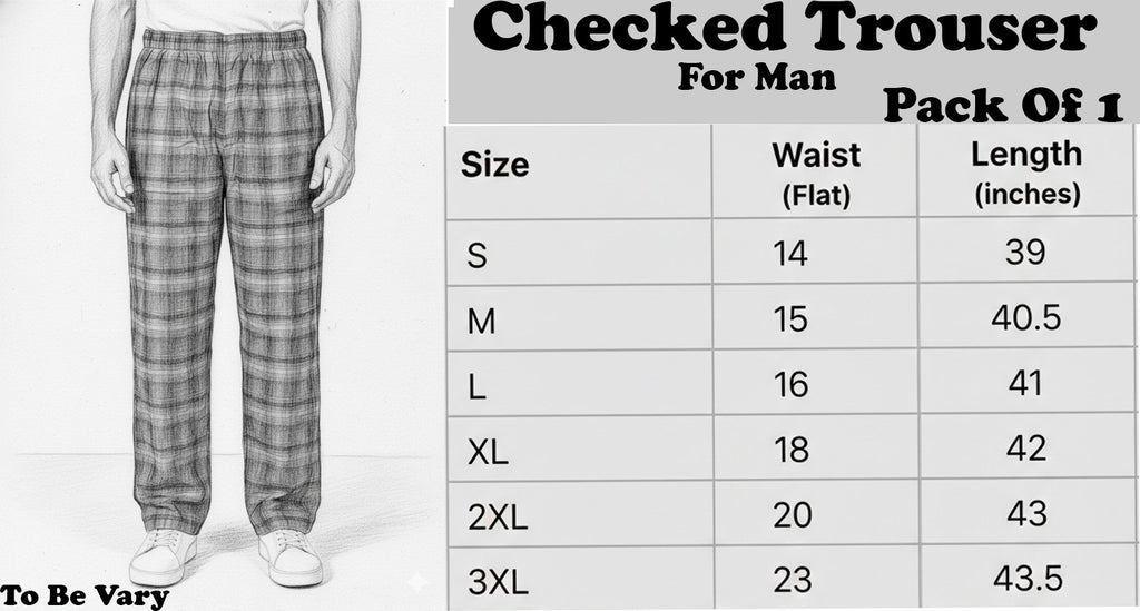Men Checked Pajama Trousers – Comfortable Cotton Sleepwear & Home Wear Trouser for Men and Boys Soft Relax Fit Lounge Pants ( Random Color Random Print)