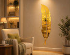 EVENTO 3D Acrylic Leaf Mirror Wall Decor – Elegant Reflective Wall Art Stickers for Home & Office