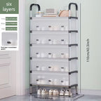 Modern Multi‑Layer Shoe Storage Rack | Dustproof Cover & Handles | Space‑Saving Organizer