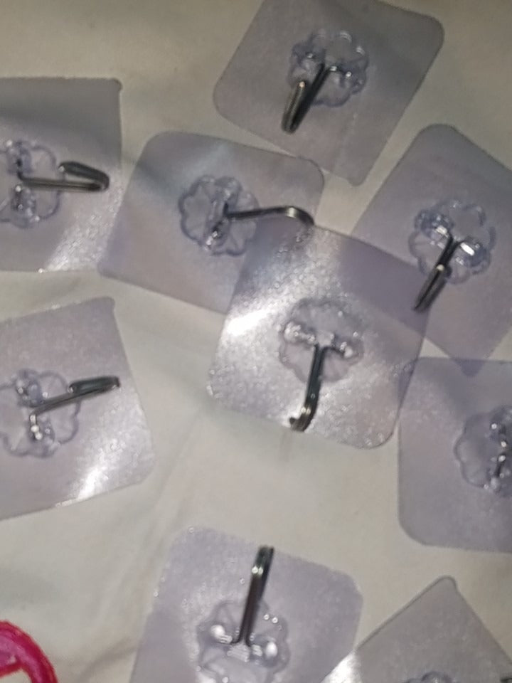 Transparent Self-Adhesive Wall Hook – Strong Hold | No Drill | Damage-Free Hanging Pack of 10