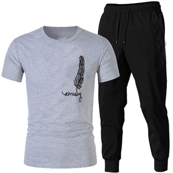 Black Trendy Markhor Printed Track Suit for Men & Boys | Soft & Comfortable Summer Wear | Lightweight Breathable Fabric