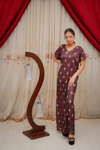 Cozy Halo 3 Piece Nightwear Set for Women – Free Size Soft Jersey Interlock Nighty with Panty & Poni