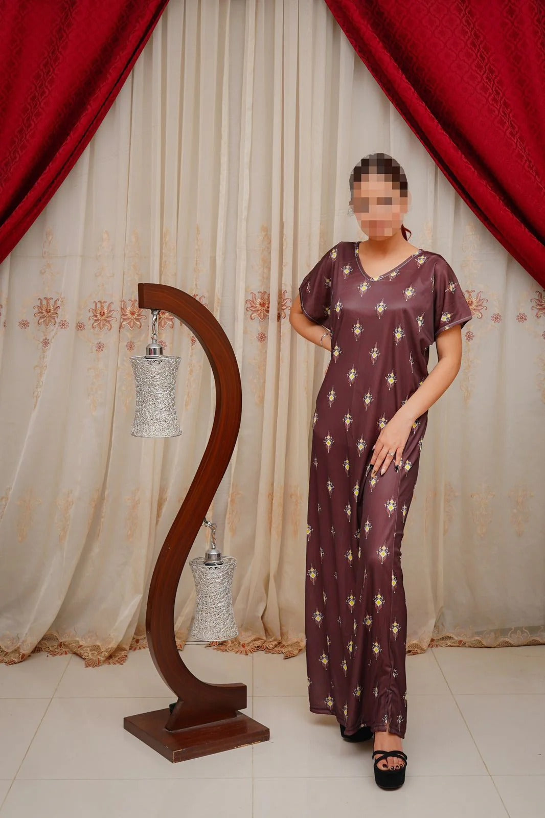 Cozy Halo 3 Piece Nightwear Set for Women – Free Size Soft Jersey Interlock Nighty with Panty & Poni