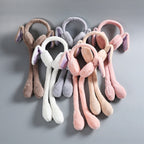 Cute Jumping Rabbit Earmuffs Hat with Moving Ears – Plush Airbag Toy Cap for Kids (Random Color)