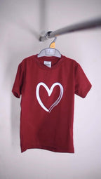 Heart Printed Kids T-Shirt – Soft Cotton Casual Tee for Toddlers & Kids