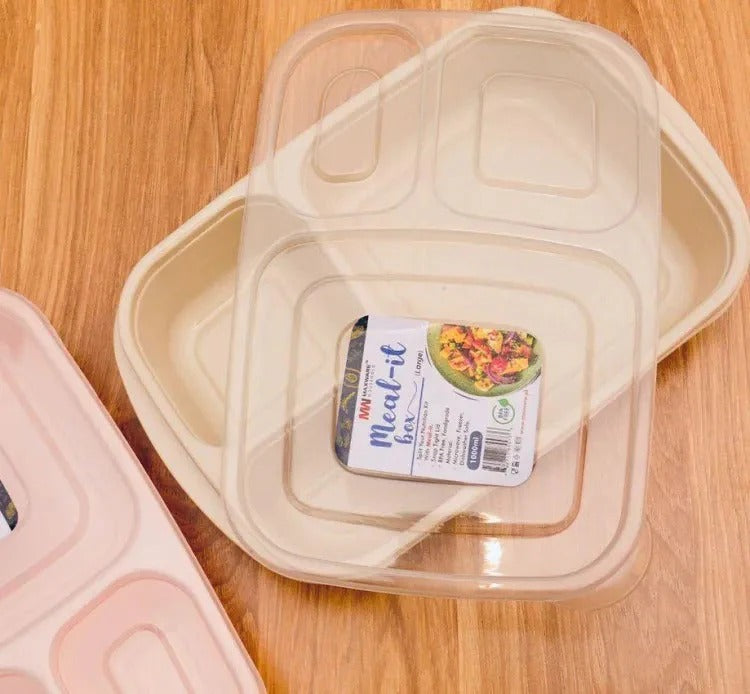 Meal-It 3-Compartment Lunch Box (1000 ml Large) – Leak-Resistant Meal Prep Container for Neatly Separated Food Items
