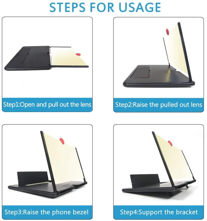 F3 Mobile Screen Magnifier | Enlarged Mobile Screen Amplifier Large Screen Eyes Protection - Size 220x180x9CM (Random Color)