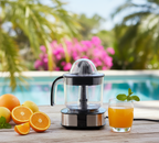 Premium Stainless Steel Electric Citrus Juicer: High-Efficiency Pulp-Control Extractor with Integrated Measurement Pitcher