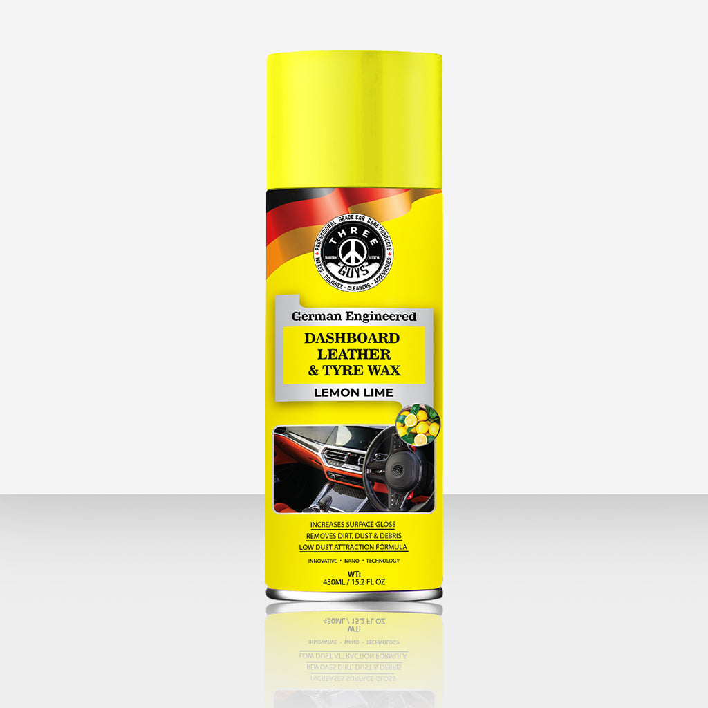 THREE GUYS Dashboard, Leather & Tyre Wax (450ml) | Ocean Vibes Fragrance | German Formula with UV & Dust Protection