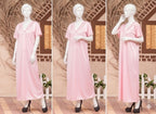Single Pcs Stylish & Comfortable Long Silk Nightgown - Free Size (SKU R-002)
