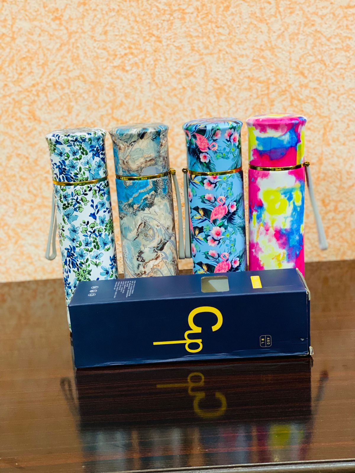 Stylish Printed Water Bottle 650ML – Leak Proof Stainless Steel | Trendy Design With Box | Premium Quality Random Color
