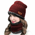 Head &amp; Neck Cap Beanies Combo - woolen winter beanie cap with neck warmer muffler for men and women