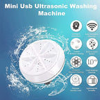 Portable USB Travel Washer | Ultrasonic Rotating Turbine Washing Machine for Socks Underwear Dishes Clothes