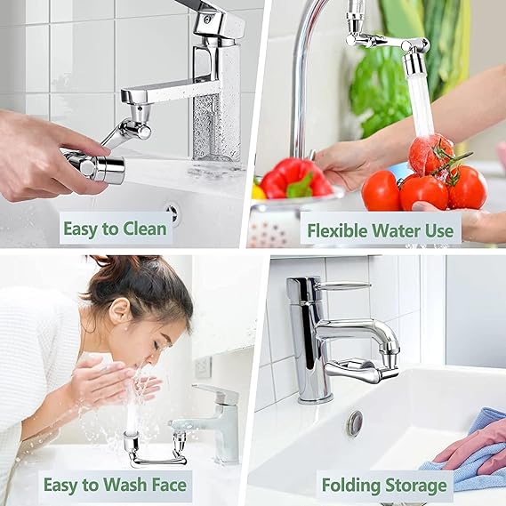 Rotation Faucet Sprayer Head Universal 1080°Rotatable Bathroom Washbasin Tap Splash Filter  Water Saving Bubbler Nozzle (Without Box)