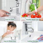 Rotation Faucet Sprayer Head Universal 1080°Rotatable Bathroom Washbasin Tap Splash Filter  Water Saving Bubbler Nozzle (Without Box)