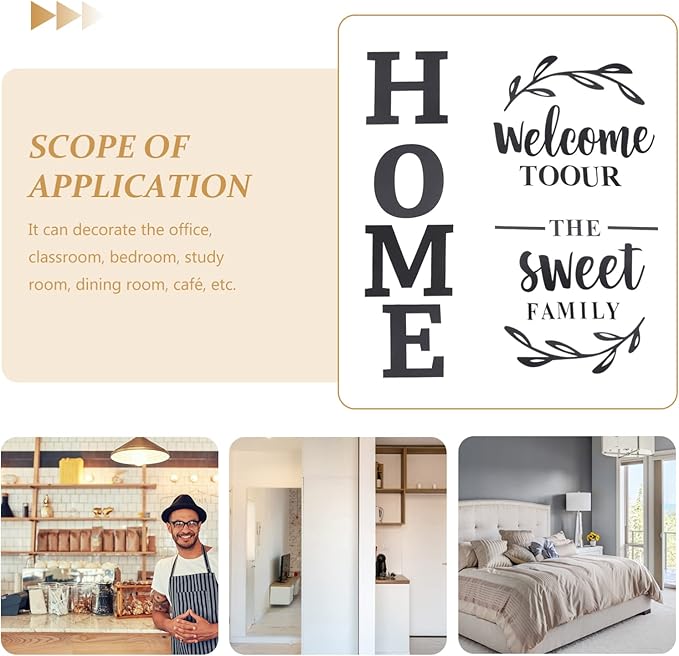 3d wall art  "Welcome to Our Home the Sweet Family" Wall Decoration for Home Office Dorm