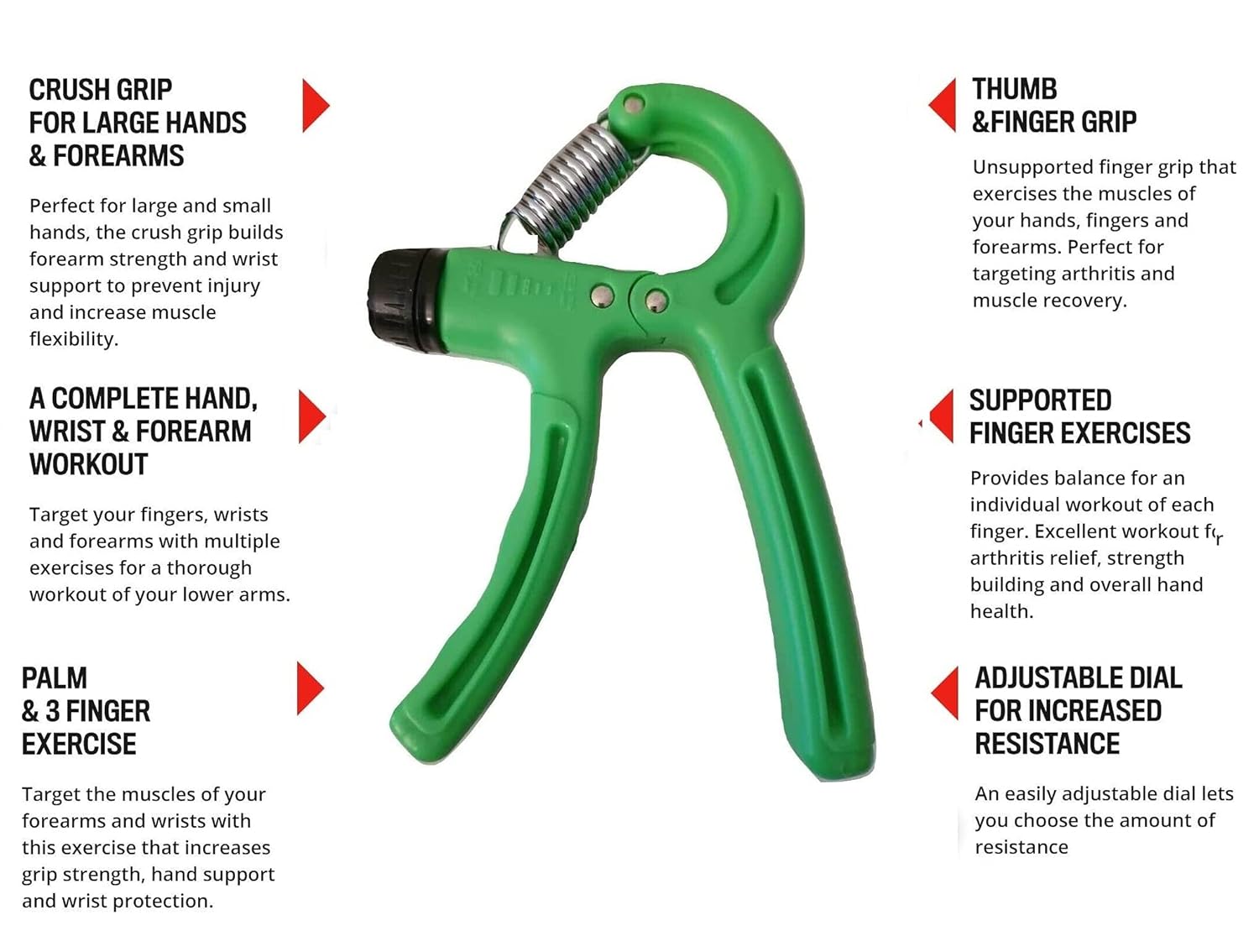 Simple Adjustable Hand Gripper Strengthener – Wrist &amp; Forearm Workout Trainer - Random Color