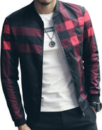 Men's Stylish Zipper Jacket with Contrast Checked Zipper | Jacket For Men's &amp; Boys | Stylish Jacket For Formal &amp; Casual Wear | Checked Design Jacket