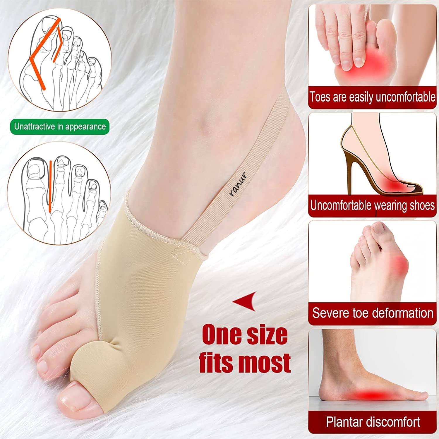 Smart Care Bunion Support Foot Mate Correction Socks Toes Separator Feet Care