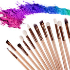 Make Up Eye Brushes Set, Lover Bar 15pcs Makeup Brush- with Travel Organizer  with pouch(random color)