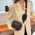 Stylish Girl's Convertible Crossbody Bag - Fashion Handbags for Ladies PU Leather Polyester Waterproof Shoulder Bags With Change Purse Trending Travel Crossbody Bag - 1 Pc, Black PU Leather