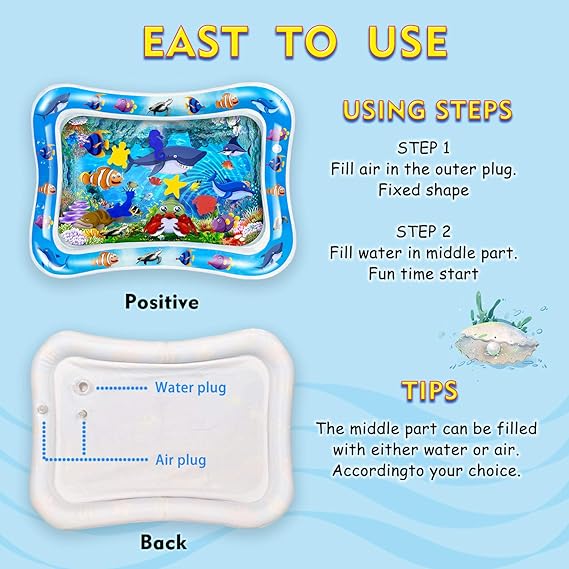 Sale Inflatable Leakproof Water Mat For Kids / Inflatable Tummy Time Mat - Random Color