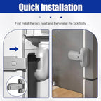 Child Safety Fridge Lock , Baby Safety Refrigerator Freezer Door Lock, No Tools Need or Drill (Grey) - 1 PC