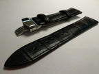 Ewatch Accessories Genuine Leather Watch Band Strap Fits 1853 Black Deployment Buckle-13