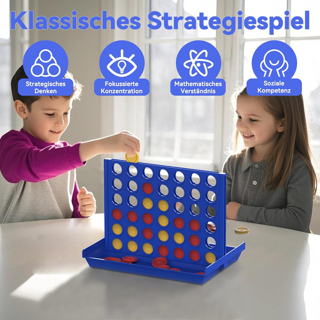 4 IN A ROW Board Game for Kids / Travel Board Game / Board Games Indoor &amp; Outdoor, Perfect as a Party Game (random color )