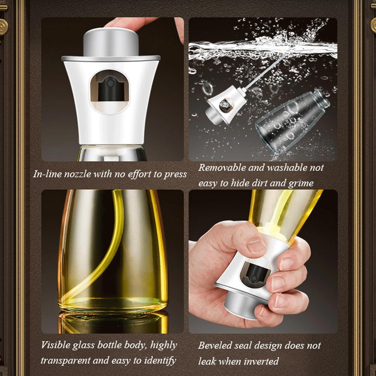 Oil Spray Dispenser / Oil Spray Bottle Pump for Cooking, BBQ, Baking, Frying, Salad (Random color) 170ml