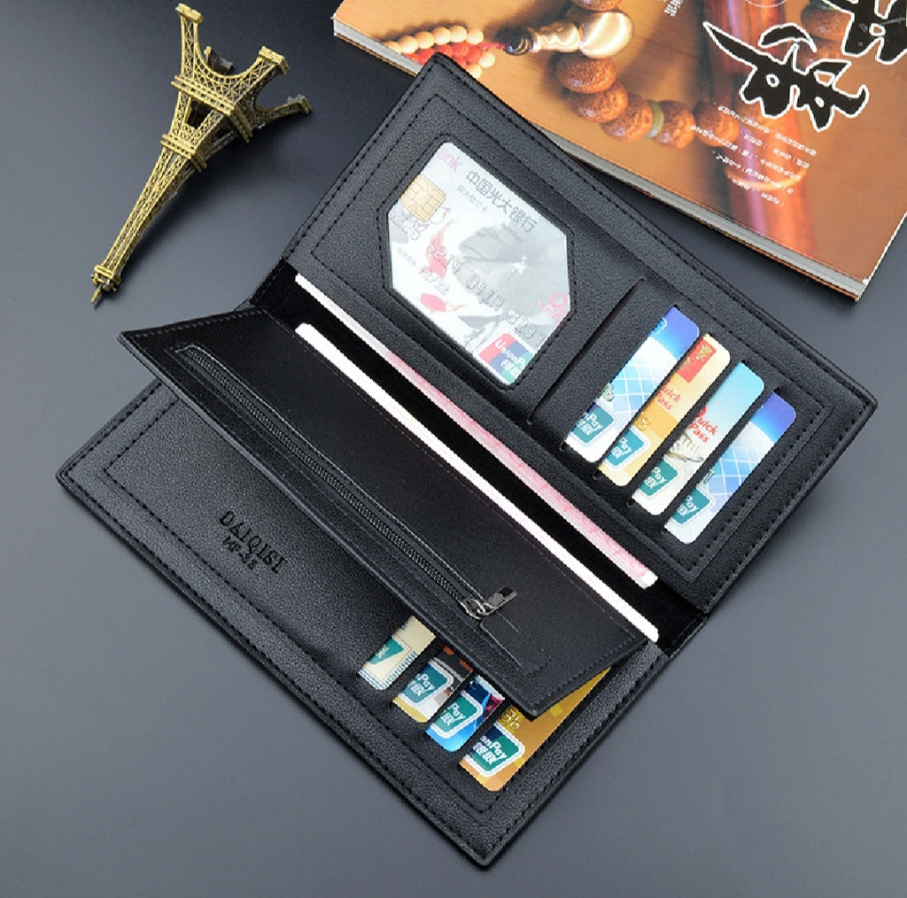 WAGLOK Dual Tone Magnetic Button Long Wallet for Men & Women with Zipper Pocket and 12 Card Slots
